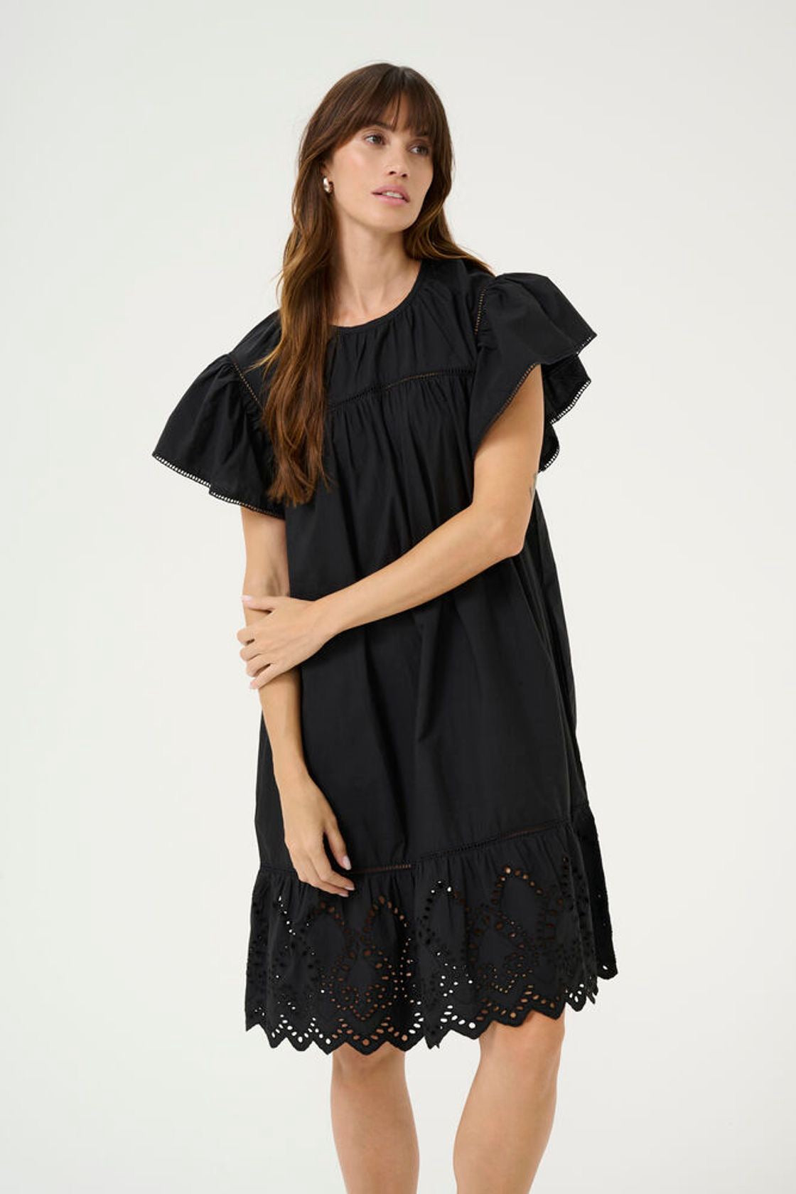 Culture CUleso Ulena Dress Black Broiderie Anglais